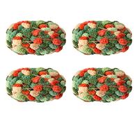 4 Balls Pomp-A-Doodle Yarn,100% Polyester Jelly Bean POM-POM Ball Yarn for Crochet Knitting Blanket Mat Pet Nest 600g (Quiet Night)