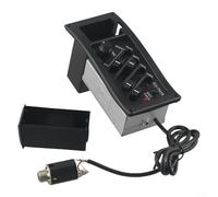 4 Band Acoustic Electric Guitar Pickup with EQ Preamp, Volume/Treble/Mid/Bass Control, Piezo Sensor, Tuner Display, ABS Housing, for Acoustic Guitar Players and Musicians