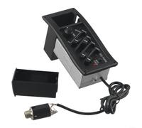 4 Band Acoustic Guitar Pickup with Tuner EQ Preamp Volume Control for String Instruments Black ABS Material Easy Install Kit