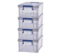 BANKERS BOX ProStore 10L Clear Plastic Storage Boxes with Lids Pack of 4, Clear