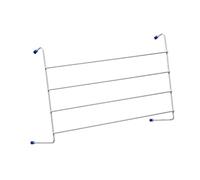 4 Bar Heavy Duty Radiator Airer, Indoor Laundry Clothes Drying Lightweight Portable with Anti Scratch Rubber Tips Legs & Perfect Space For Hanging Towel Rack Rail W61 x D51 x H36 cm (Single Airer)