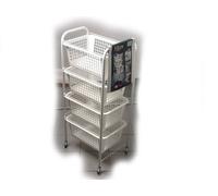 4-basket Miami model cart in stainless steel and plastic