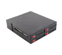 4 Bay 2.5 inch SATA HDD SSD Hot Swap Cage for External 5.25 inch Bay, Stainless Steel Hard Drive Cage, HDD SSD Mobile Rack Compatible 9.5mm 12.5mm Thick Bottom