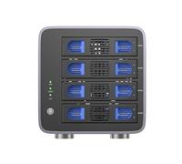 4-Bay RAID Enclosure, USB 3.0 5Gbps & eSATA 3Gbps, Supports 2.5/3.5” SATA HDD/SSD up to 80TB, RAID 0/1/3/5/10/CLONE/JBOD/PM, Intelligent Fan, Aluminum Tool-Free Design