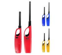 4 BBQ Long Gas Lighters - Wand Lighter, Refillable, Safety Stove Gas Cooker, Candle, Barbecue Fire Igniter, Camping, Kitchen, Safety Lock