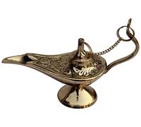 4" Beautiful Brass Handmade Ornate Aladdin Genie Oil Lamp - Incense Burner -Decorative Gift -Showpiece - Collectible