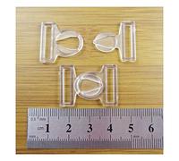 4 Bikini Hook and SNAP Plastic Clips Clasps Bra Fastener 16mm Strap Haberdashery (Clear - H2925)