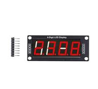 4 Bits 7 Segments LED Segment Digital Display Module, 0.56 Inch PCB Clock Module with TM1637 Driver, for DIY Electronics Projects, and Embedded Systems (MRA172A Red)
