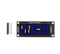 4 Bits 7 Segments LED Segment Digital Display Module, 0.56 Inch PCB Clock Module with TM1637 Driver, for DIY Electronics Projects, and Embedded Systems (MRA172B Blue)