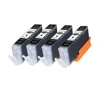 4 Black Compatible CLI571 Canon Ink cartridges Non OEM - Suitable for Canon Pixima Printers