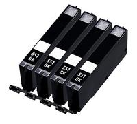 4 Black Compatible with Canon CLI-551- Black Printer Ink Cartridge compatible with Canon Pixma iP7250, iP8750, iX6850, MG5450, MG5550, MG5650, MG6350, MG6450, MG6650, MG7150, MG7550, MX725, MX925 by BVH Direct