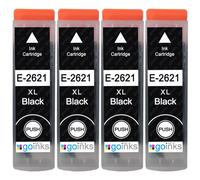 Go Inks 4 Black Ink Cartridges to replace Epson T2621 (26XL) Compatible/non-OEM for Epson Expression Premium Printers