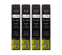 4 Black Ink Cartridges to replace Epson T1291 Compatible/non-OEM from Go Inks