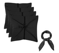 4 Black Satin Scarves, Large Square Silk Head Scarf for Women, Hair Wrapping Scarf for Sleeping, Fashion Bandana for Outdoor and Special Occasions, 70x70cm Black Silk Scarf Set