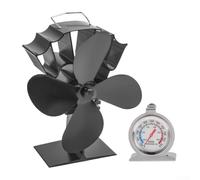 4 Blade Heat Powered Stove Fan For Wood Log Burner Fireplace Optimizes Warm Air Circulation And Reduces Wood Consumption Without Electricity(Four-leaf fan)