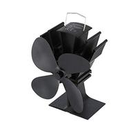 4-Blade Heat Powered Stove Fan, Silent Operation - Eco Friendly Fan for Wood Burning, Log Burner, Fireplace (1Pcs, Black)