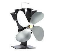 4-Blade Heat Powered Stove Fan, Silent Operation - Eco Friendly Fan for Wood Burning, Log Burner, Fireplace (1Pcs, Gray)