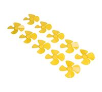 4 Blades 60mm Plastic Propeller Set for Toy Boat Models Accessories, 10Pcs Replacement Propellers with 2mm Hole (Yellow)
