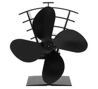 4 Blades Fireplace Fan Heat Powered Stove Fan for Wood Log Burner Efficient Heat Distribution No Electricity Needed Durable Iron Construction Compact Size 11.2x8x19.7cm