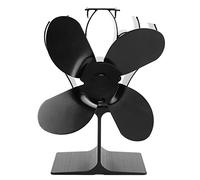 4 Blades Heat Powered Fireplace Fan Self Starting Temperature Resistant Woo