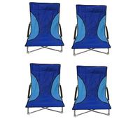 4 Blue Folding Low Seat Beach Chair Camping Chairs Nalu Multi One Size