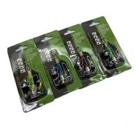 4 Bobbins LED Bite Alarms Set for Carp Fishing, No Batteries Required, Clear Spool with Color LEDs for Night Use (yellow)