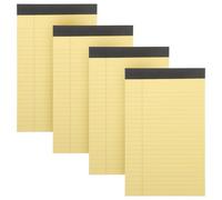 4 Books Yellow Legal Notepad with 50 Sheets Each, Easy to Carry Daily Planner Notepad for Students and Teachers, Simple and Fashionable Design