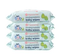 4× Bōots Biodegradable Baby Wipes - Sensitive Fragrance Free - Mild & Gentle Formula | 98% Water & Free From Alcohol | 64Wipes Each [4 PACK - Total 256 Packs]
