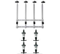 4 Bottle 1L wall fixing bracket rack & 4 25ml solo classical bar spirit optics