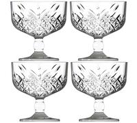 Queensway Home & Dining Footed Stemmed Ice Cream Clear Sundae Dessert Glasses Cup Dish 100% Lead Free Premium Glass Dessert Bowls for Fruit Salad Cocktail Condiment, Trifle Serving for Party Daily Use
