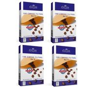 4 Boxes of FINUM 100 COFFEE FILTERS SIZE 4 UNBLEACHED BROWN COFFEE CONES 36416x4