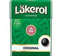 4 Boxes x 25g of Läkerol Original - Swedish - Sugar Free - Licorice & Menthol - Stevia - Pastilles - Lozenges - Drops - Dragees - Candies - Sweets