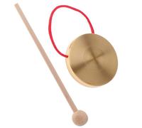 4" Brass Gong with Mallet and Hanging Cord, Chinese Hanging Wind Gong, Deep Resonance Chau Gongs, Percussion Instrument for Home, Office, Meditation and