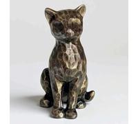 4" Brushed Vintage Bronze Sitting Cat Figurine Statue Shelf Decor Gift | antique Like black bronze,hammered texture, resin sculpture, rustic farmhouse decor for cat lovers, desktop knick knack