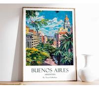 4 Buenos Aires Print Buenos Aires Travel Poster Latin Travel Print Tropical Decor Botanical Prin Poster A5 - Wall Art Home Decor Movie Poster Canvas Film Cinema Retro Vintage Cult Classic Nostargic S