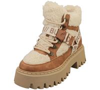 (4) Buffalo Aspen Com Mid Warm Vegan Womens Fashion Boots in Beige Cognac