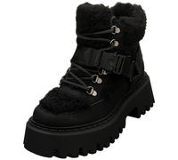(4) Buffalo Aspen Com Mid Warm Vegan Womens Fashion Boots in Black