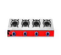 4 Built Burner Gas Cooker - Camping Stove, 2.8KW High-fire Frying Pan, Stainless Steel Cast Iron Support, Automatic Ignition Hob, with Flameout Protection(NG)