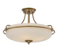 Loops 4 Bulb Semi Flush Light Weathered Brass LED E27 100W Bulb in Metallics Loops Metallics