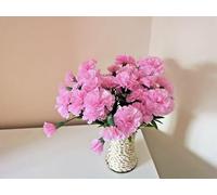4 Bunches Artificial Carnation Fake Flower Bush Bouquet Home Wedding decor (Pink)