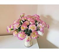4 Bunches Artificial Carnation Fake Flower Bush Bouquet Home Wedding decor (Purple)