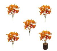 4 Bunches Artificial Maple Leaves, Artificial Autumn Decorations Maple Leaf, Autumn Leaves Decorations for Fall Vase Decoration for Thanksgiving Home Indoor Autumns Table Centerpieces Decoration