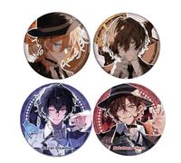 4 Bungo Strays Dogs Tinplate Badge 58MM Anime Figure Brooch Cool Pins, Dazai Chuuya Cosplay Accessories