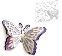 4 Butterfly Die Cuts for Card Making, Strip Frame Cutting Dies for Card Making 3D Layered Wedding Invitation Cutting Dies Cut Stencils DIY Scrapbooking Decorative Embossing Paper Templated