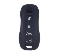 4 Button Silicone Car Fob Key Cover Case for Porsche Panamera Macan Cayenne Boxster Carrera Cayman 911(Black)