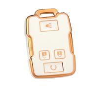 4 Button TPU Car Key Case Cover For GMC For Sierra For Canyon For Colorado For Silverado(White gold)