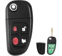 4 Buttons Remote Flip Entry Remote Car Key Fob Compatible with Jaguar S Type 2001-2008/ X Type 2002-2008 /XJ8 2001-2008 FCC ID: NHVWB1U241(434MHz)
