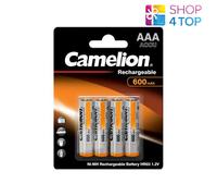 Camelion 17006403 - NI-MH Rechargeable Batteries AAA or HR03, Pack of 4, Capacity 600 mAh, Rechargeable, for Electronic Devices to Ensure Optimal Energy Supply