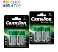 4 Camelion C Batteries R14P Long Life Super Heavy Duty 1.5V Um2 2500Mah 2Bl New