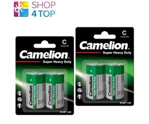 4 Camelion C Batteries R14P Long Life Super Heavy Duty 1.5V Um2 2500Mah 2Bl New